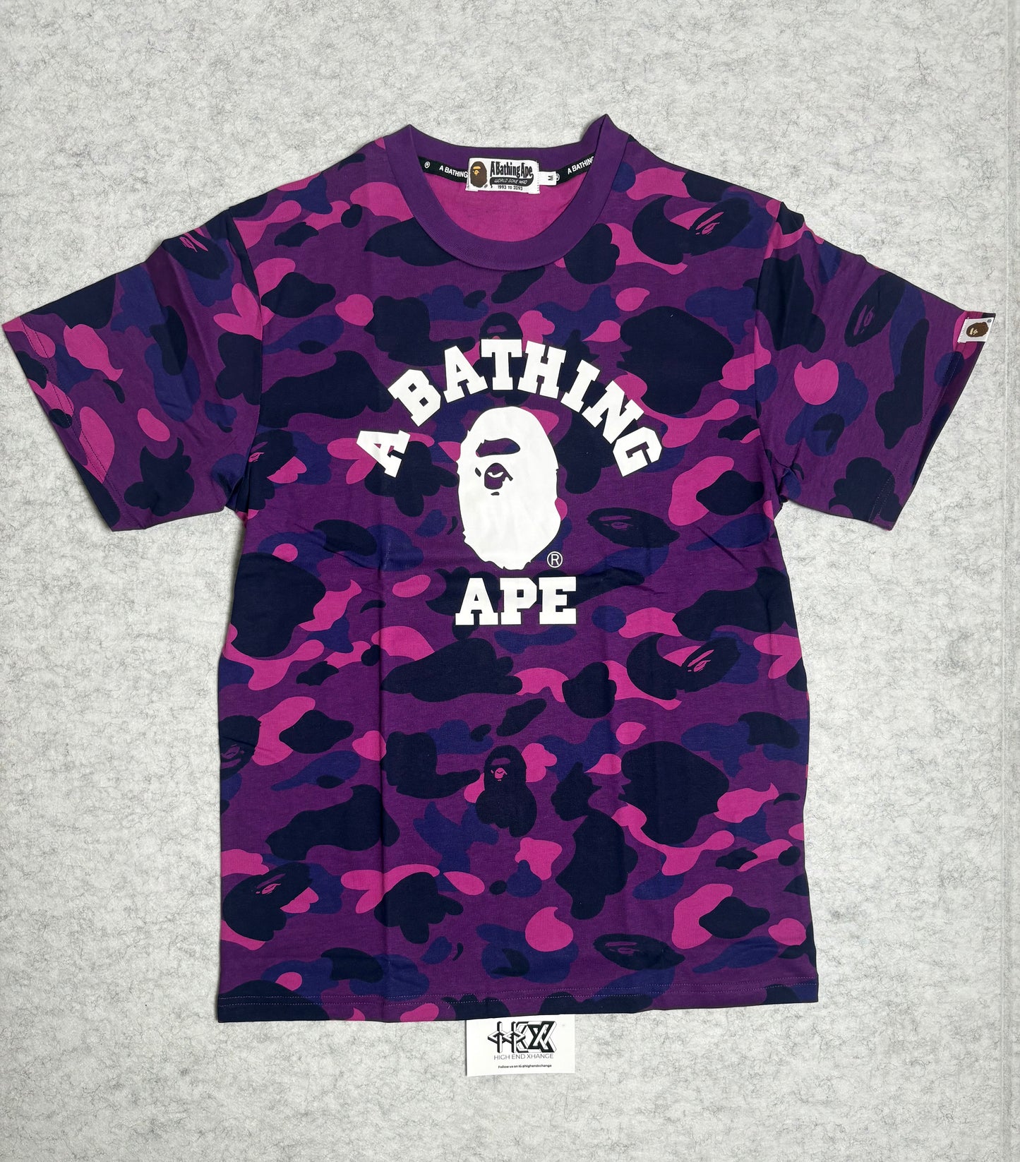 BAPE Purple Color Camo College T-shirt