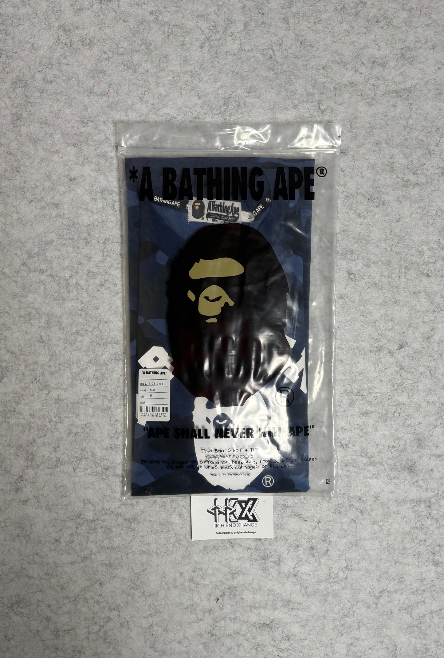 BAPE Blue Color Camo College T-shirt