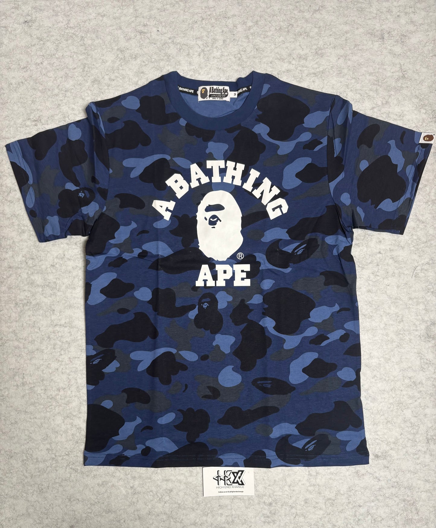 BAPE Blue Color Camo College T-shirt