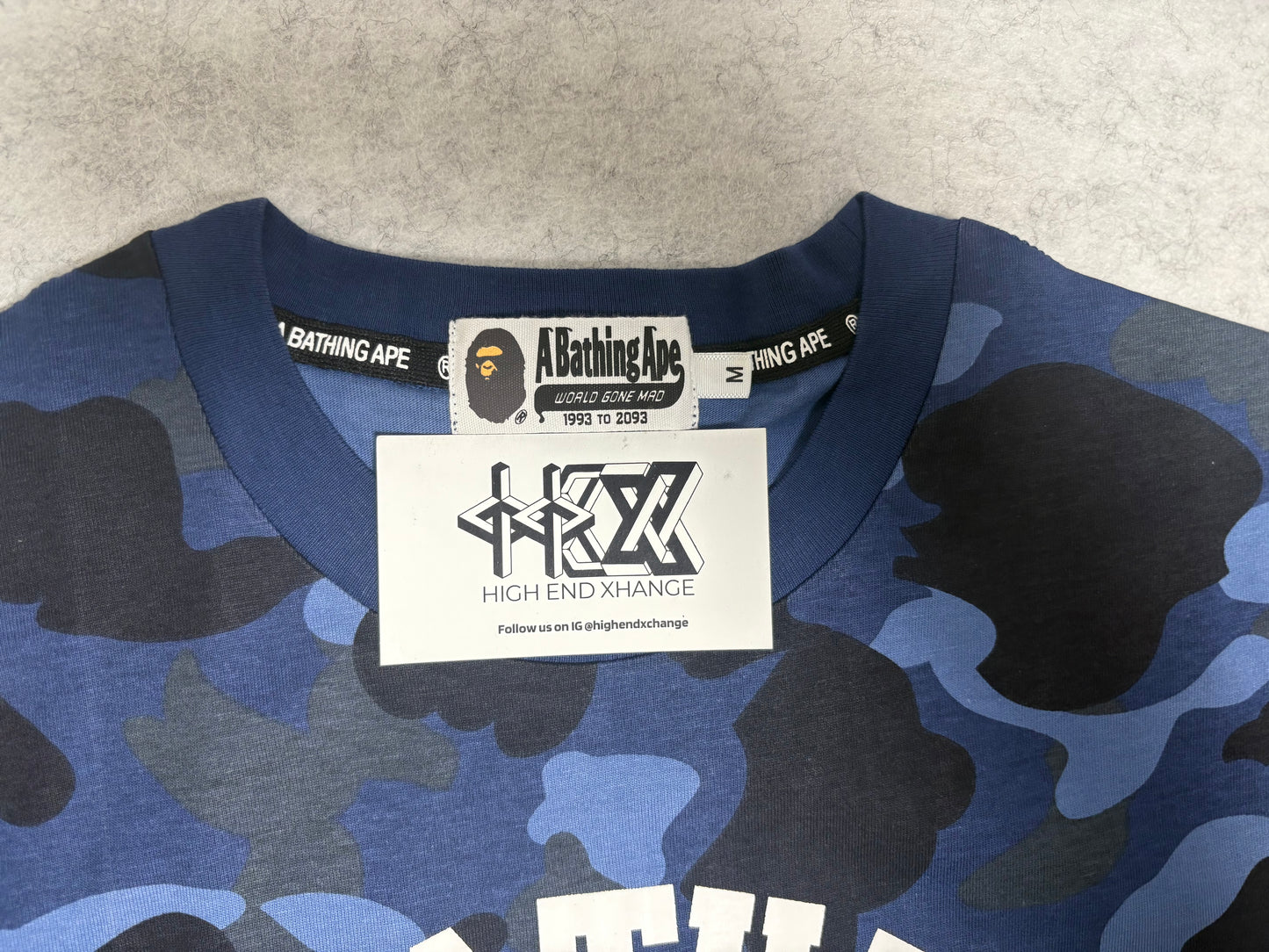 BAPE Blue Color Camo College T-shirt