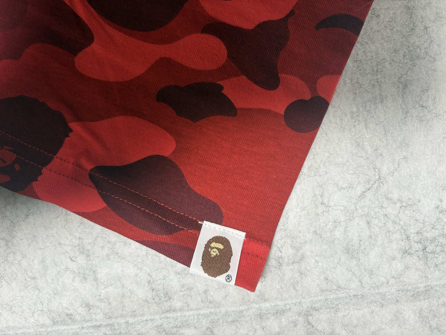 BAPE Red Color Camo College T-shirt