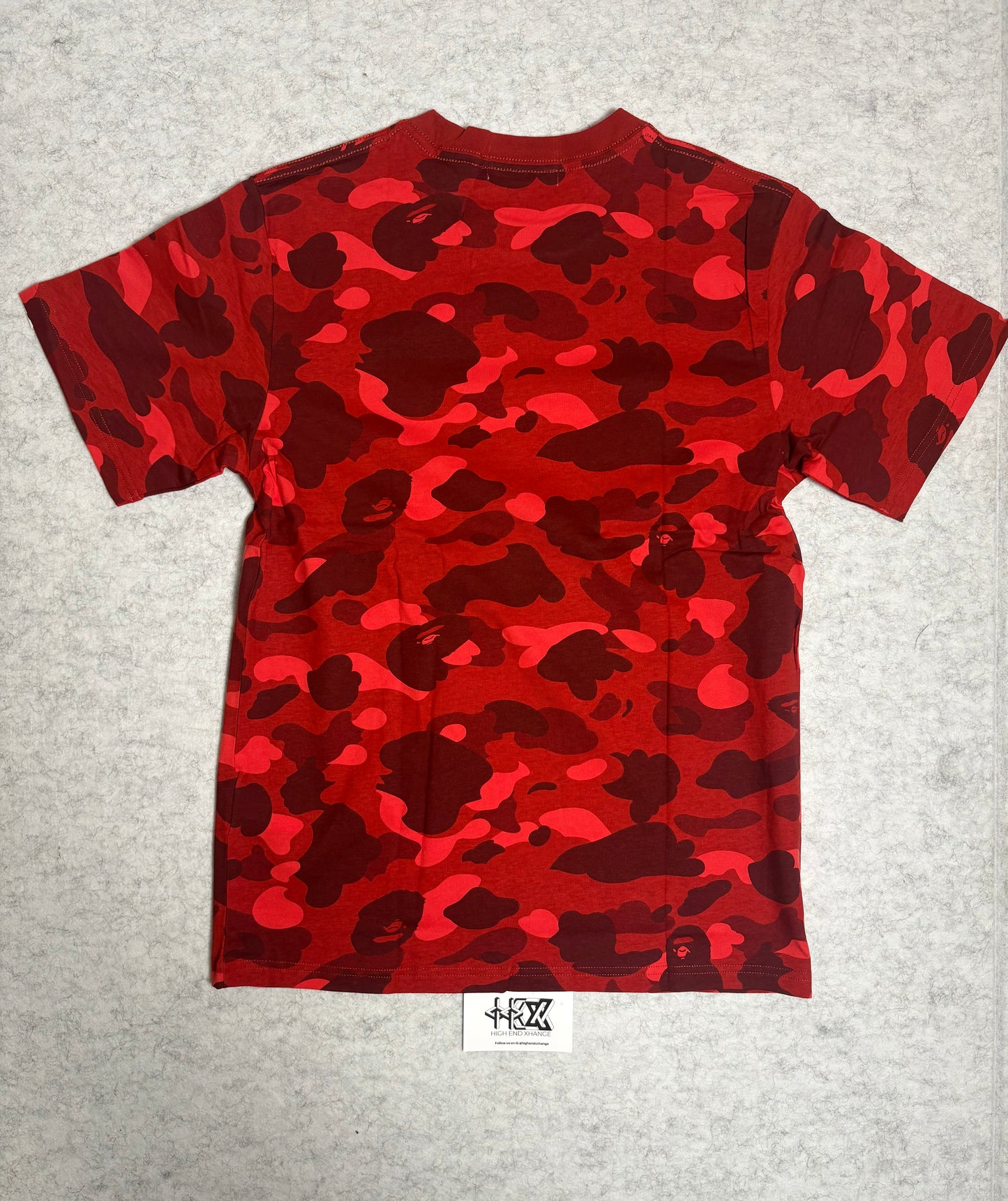 BAPE Red Color Camo College T-shirt