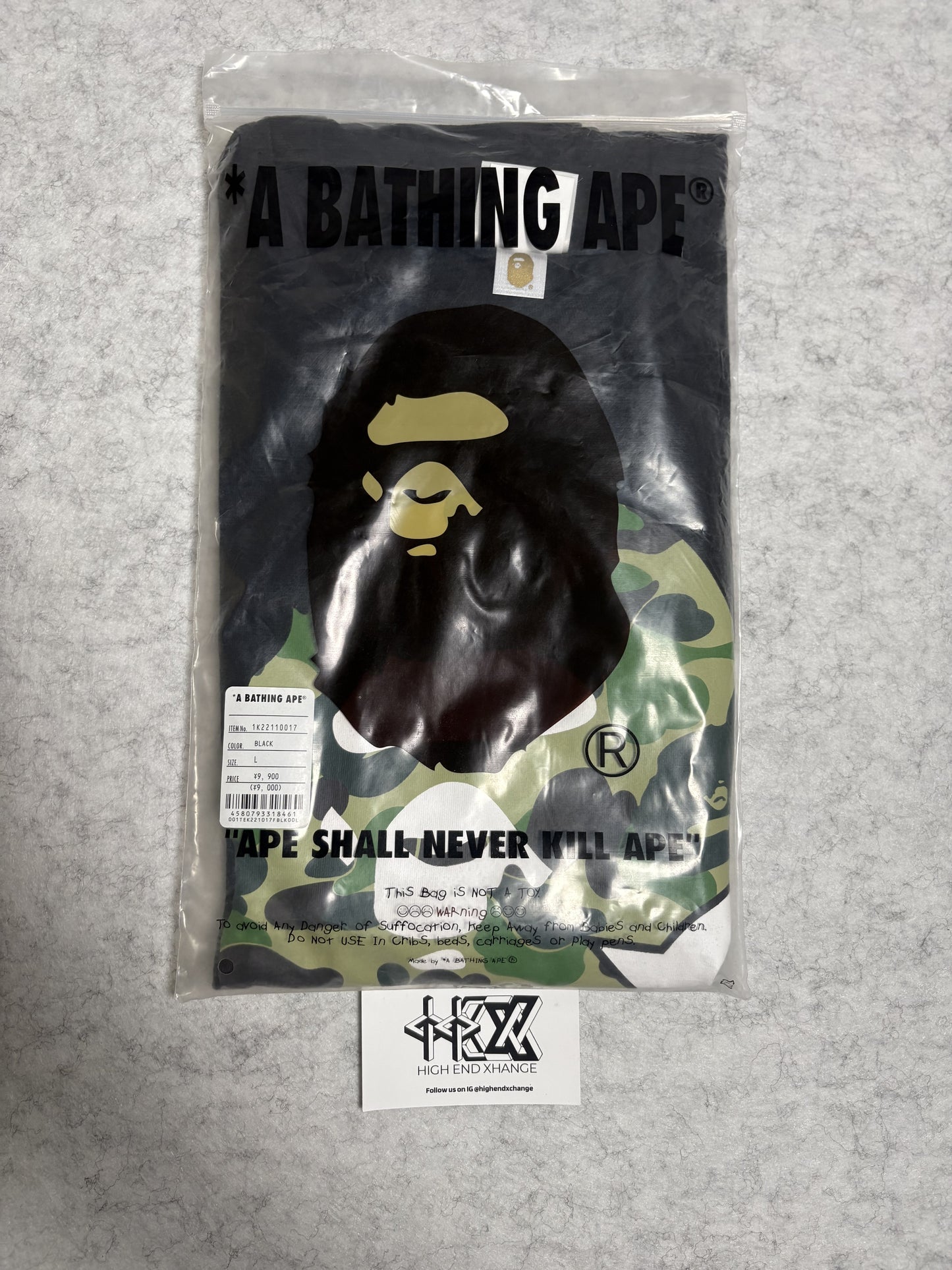 BAPE Black & Green ABC Camo Big Ape T-Shirt