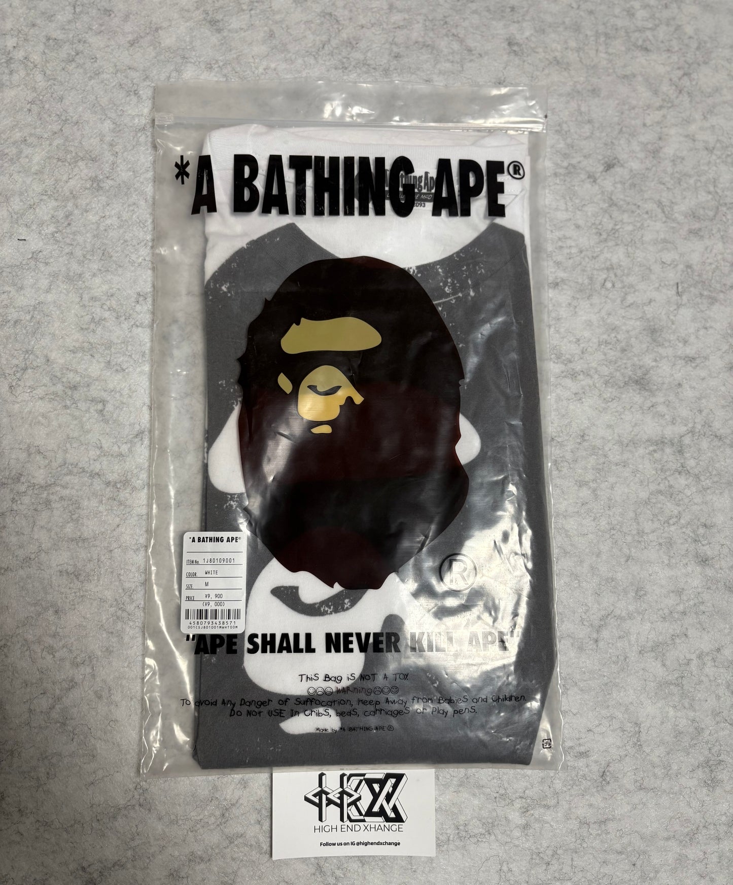 BAPE Overprinted Ape Head "White"